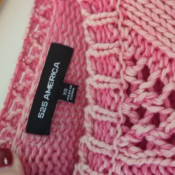 525 America Born Pink Boho Cable knit Sweater Grandma Core Sz Xs - Picture 4 of 5